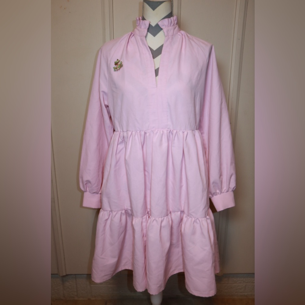 Emery Rose Long Sleeve Tunic Ruffle Swing Babydoll Dress Size SMALL